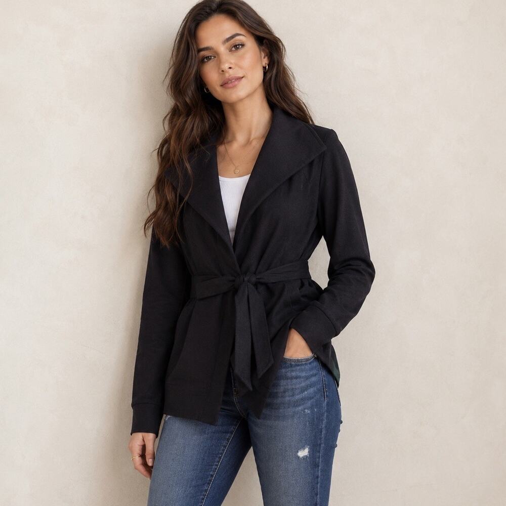 Anthropologie Saturday Sunday Comfy Cotton Tied Collared Jacket Medium